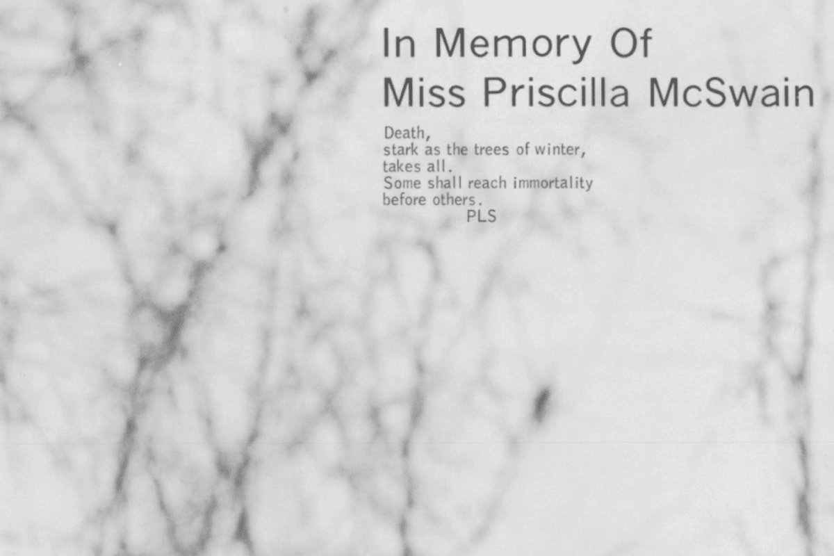Remembering Miss McSwain (teacher)